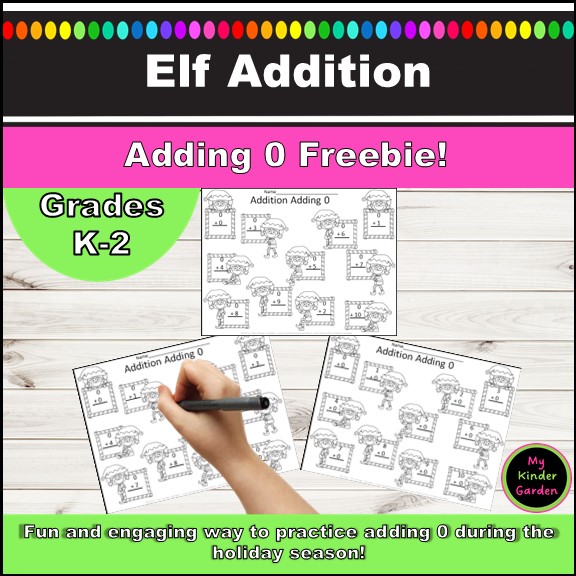 Free Christmas Elf Addition Worksheets Adding Printable Math