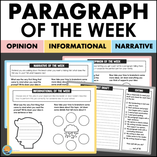 Paragraph Of The Week Opinion Narrative Informational Writing Prompts