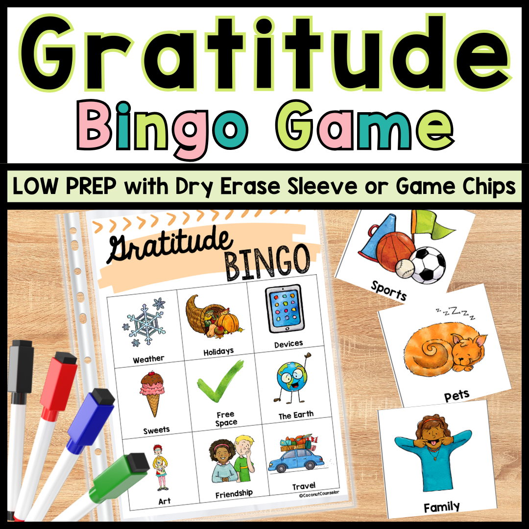 Gratitude Bingo Game | SEL and Counseling Classroom Activity | Grateful ...