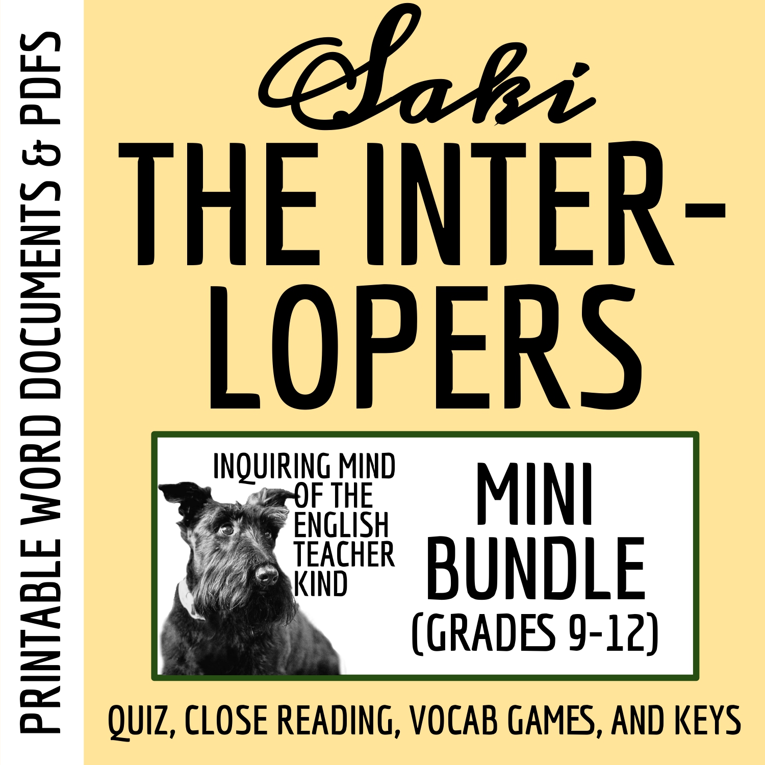 The Interlopers by Saki Quiz, Close Reading Activities, and Vocabulary ...