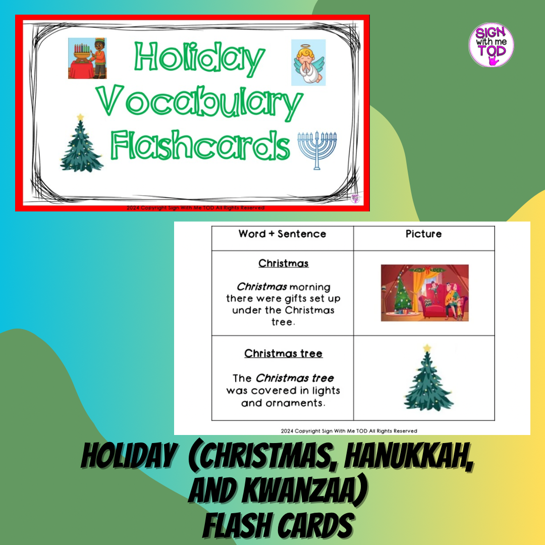 Holidays (Christmas, Kwanzaa, and Hanukkah) Vocabulary Flashcards ...