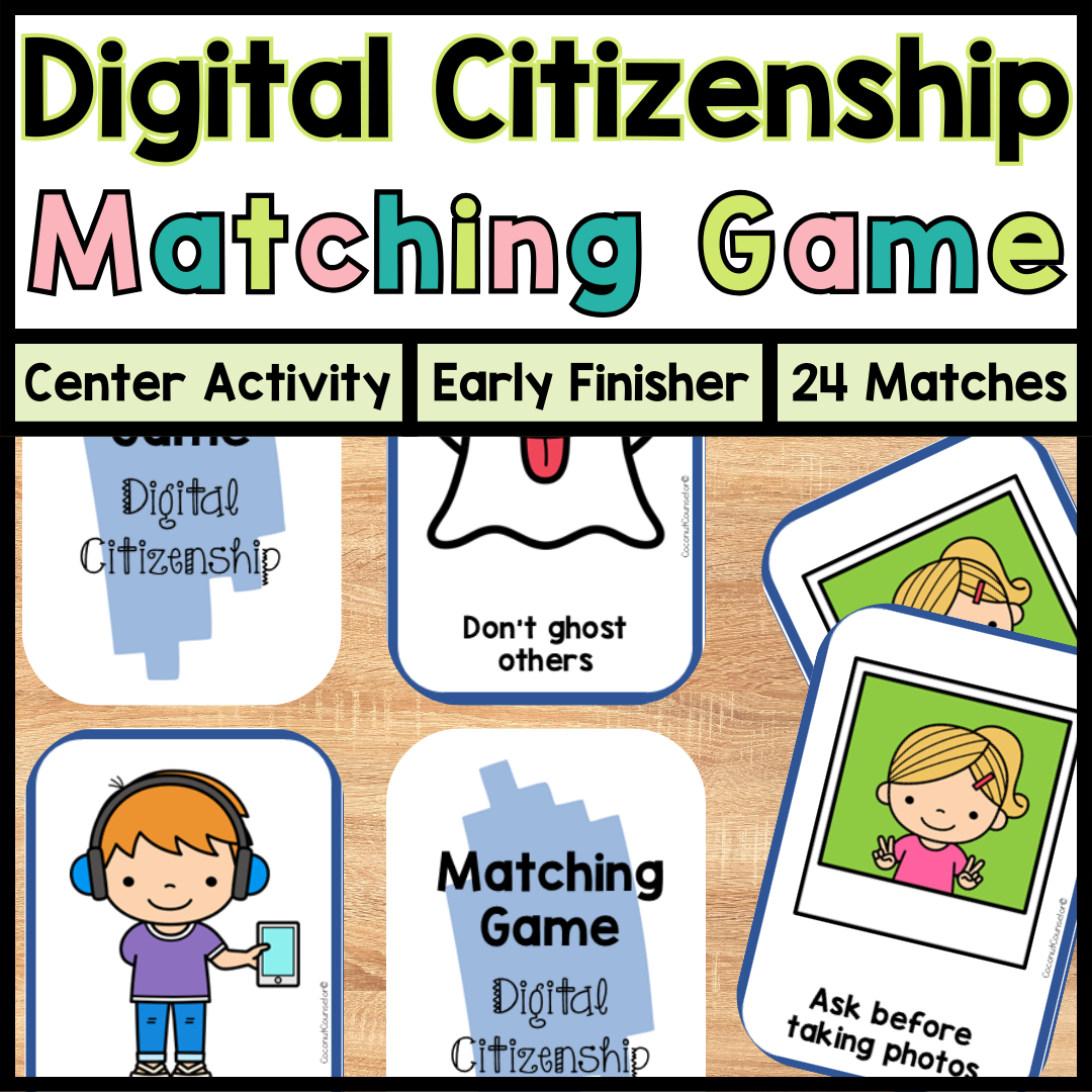 Digital Citizenship Matching Card Game | Internet Safety | Online Behavior and Etiqutte's featured image