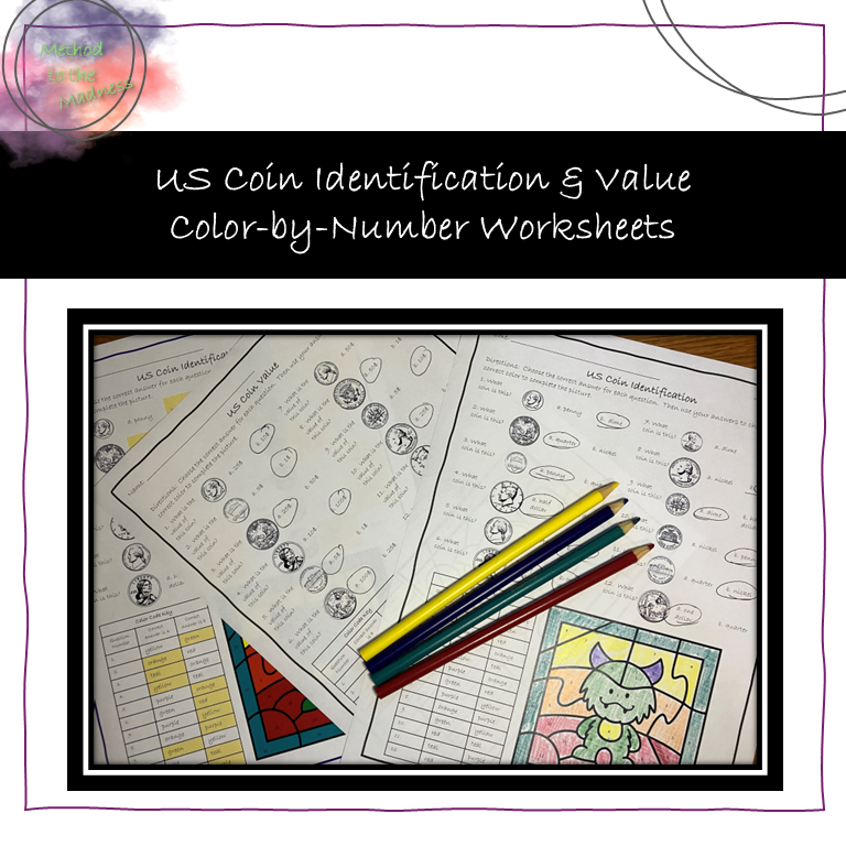 US Coin Identification - Color by Number
