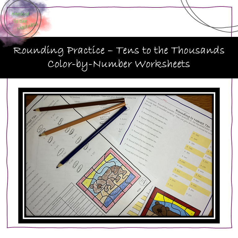 Rounding to the Tens, hundreds, and thousands Place - Color By Number