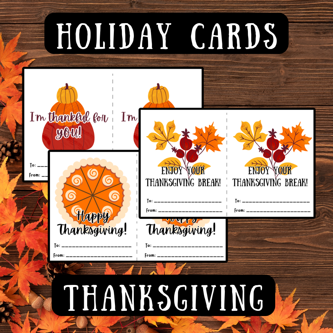 Thanksgiving Holiday Cards and Notes Mini Sized