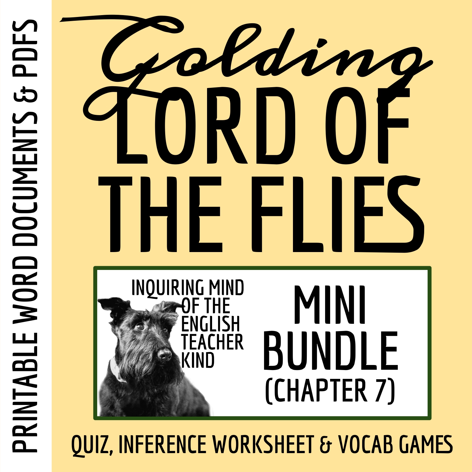 Lord of the Flies Chapter 7 Quiz, Inference Worksheet, and 