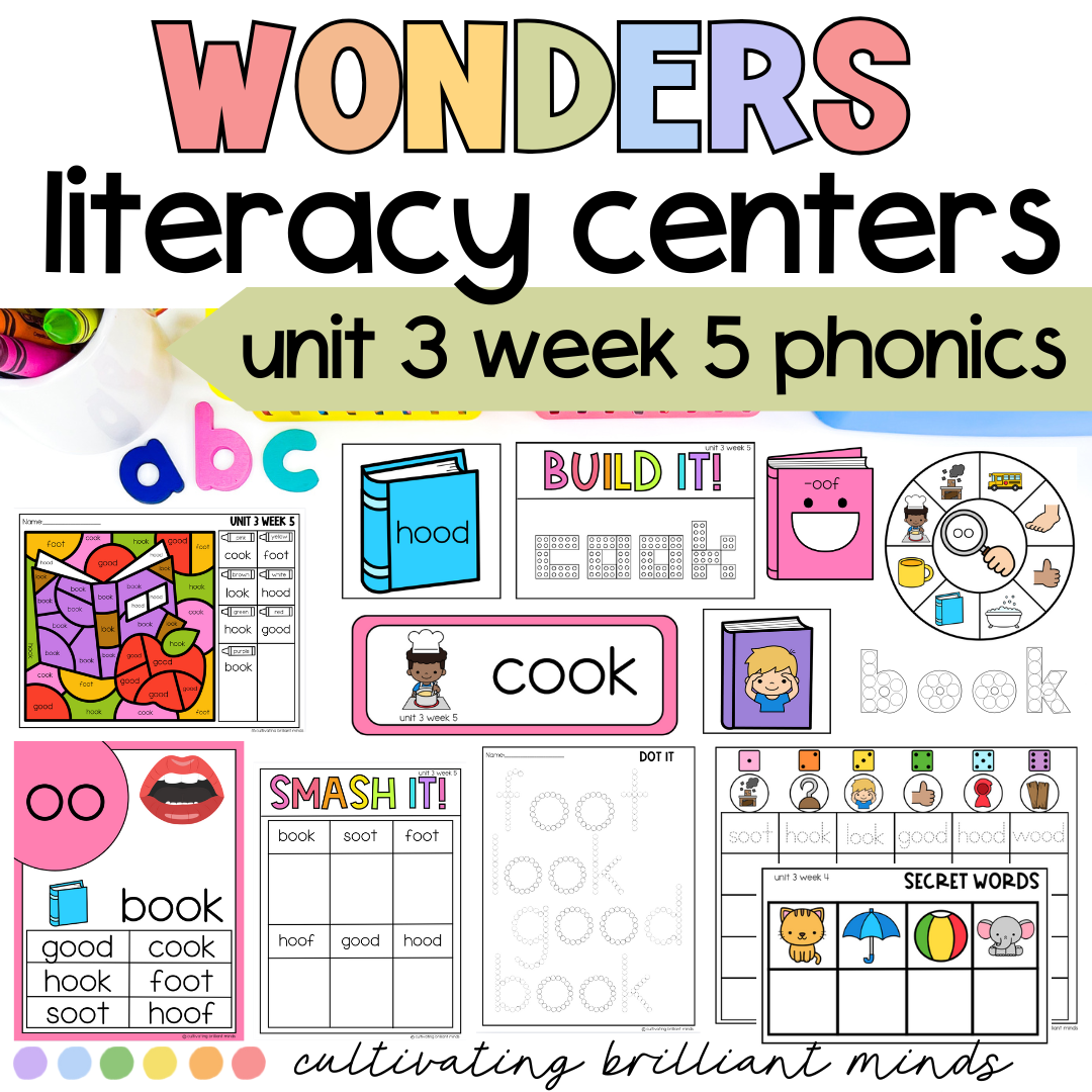 McGraw-Hill Wonders First Grade Phonics Centers | Unit 3 Week 5 Short U ...