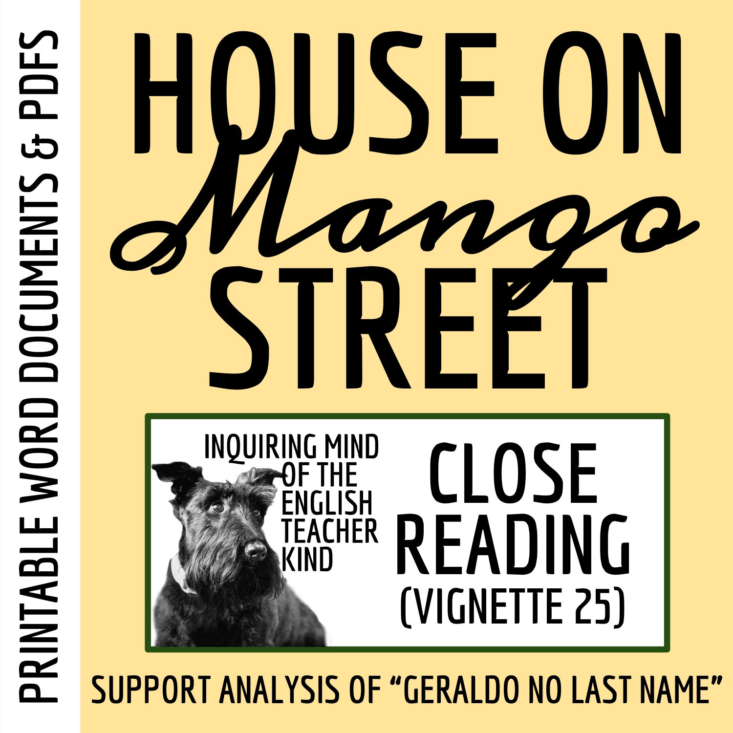 The House on Mango Street Geraldo No Last Name Inference Worksheet ...
