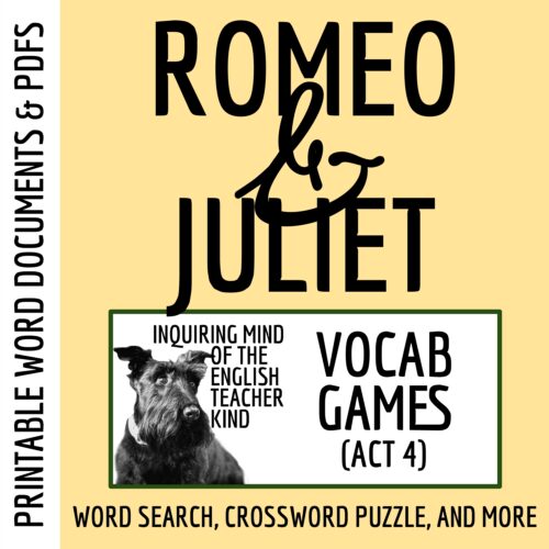 Shakespeare's Romeo and Juliet Act 4 Vocabulary Activities for High School's featured image