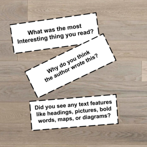 Nonfiction Text Reading Comprehension Questions Conversation Starter ...