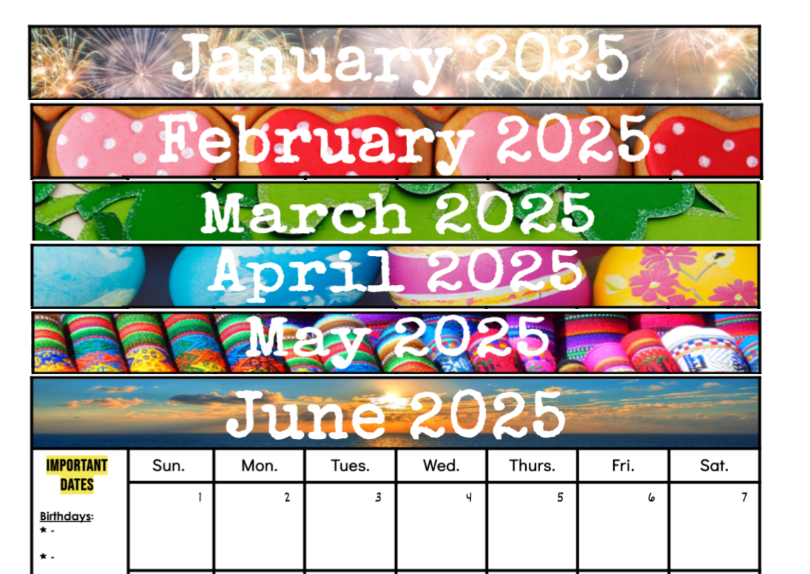 Calendar 2025 Google Slides 