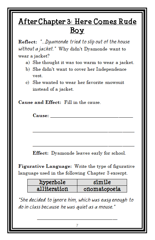 Make Way for Dyamonde Daniel (Nikki Grimes) Novel Study / Comprehension ...