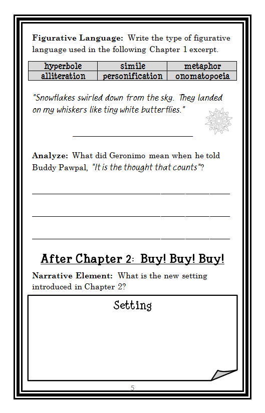 A Christmas Tale (Geronimo Stilton) Novel Study / Comprehension 