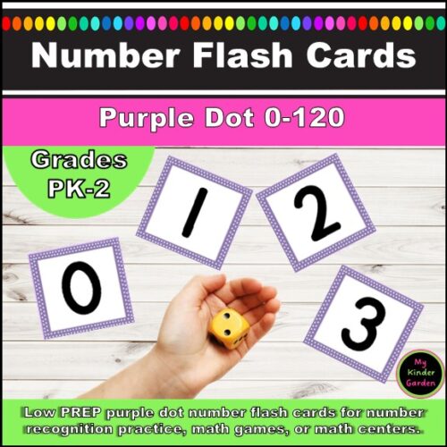 Printable Number Flashcards 0-120 | Purple Polka Dot Counting Fluency Cards For Kids's featured image