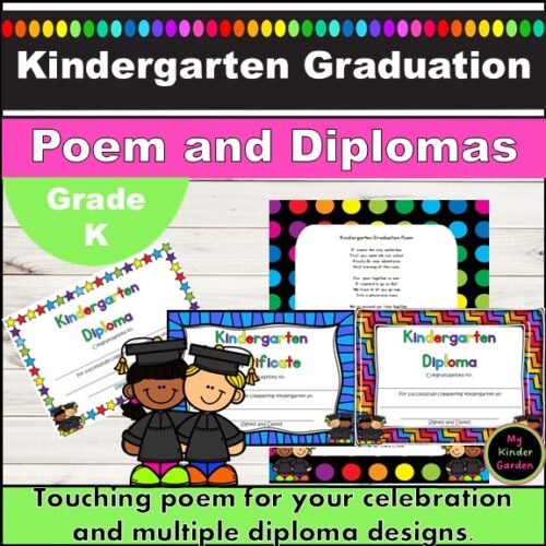 Kindergarten Graduation Poem & Editable Diplomas | End-of-Year Celebration Resources's featured image