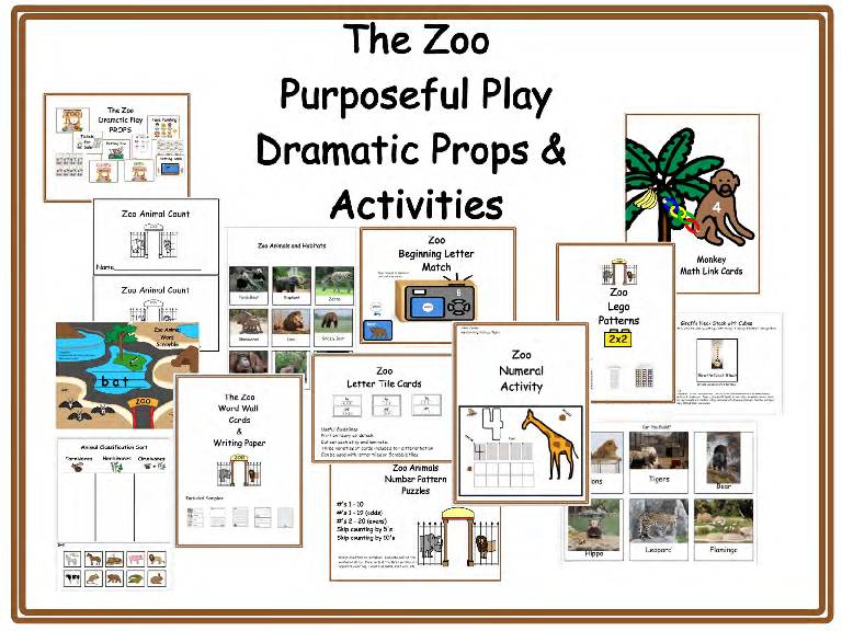 The Zoo Purposeful Play Activities - ELA; Math; SEL; Dramatic Play ...