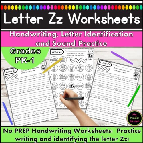 Letter Z Handwriting Worksheets | Letter of the Week Alphabet Activities PK-1's featured image