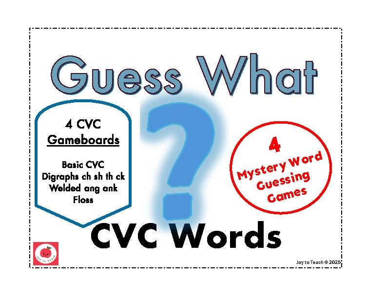 Guess What? 4 CVC Mystery Word Games