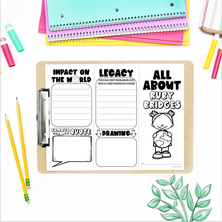 Ruby Bridges Activities Research Brochures - Classful