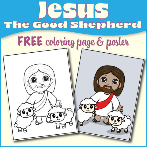 Jesus The Good Shepherd Coloring Page's featured image
