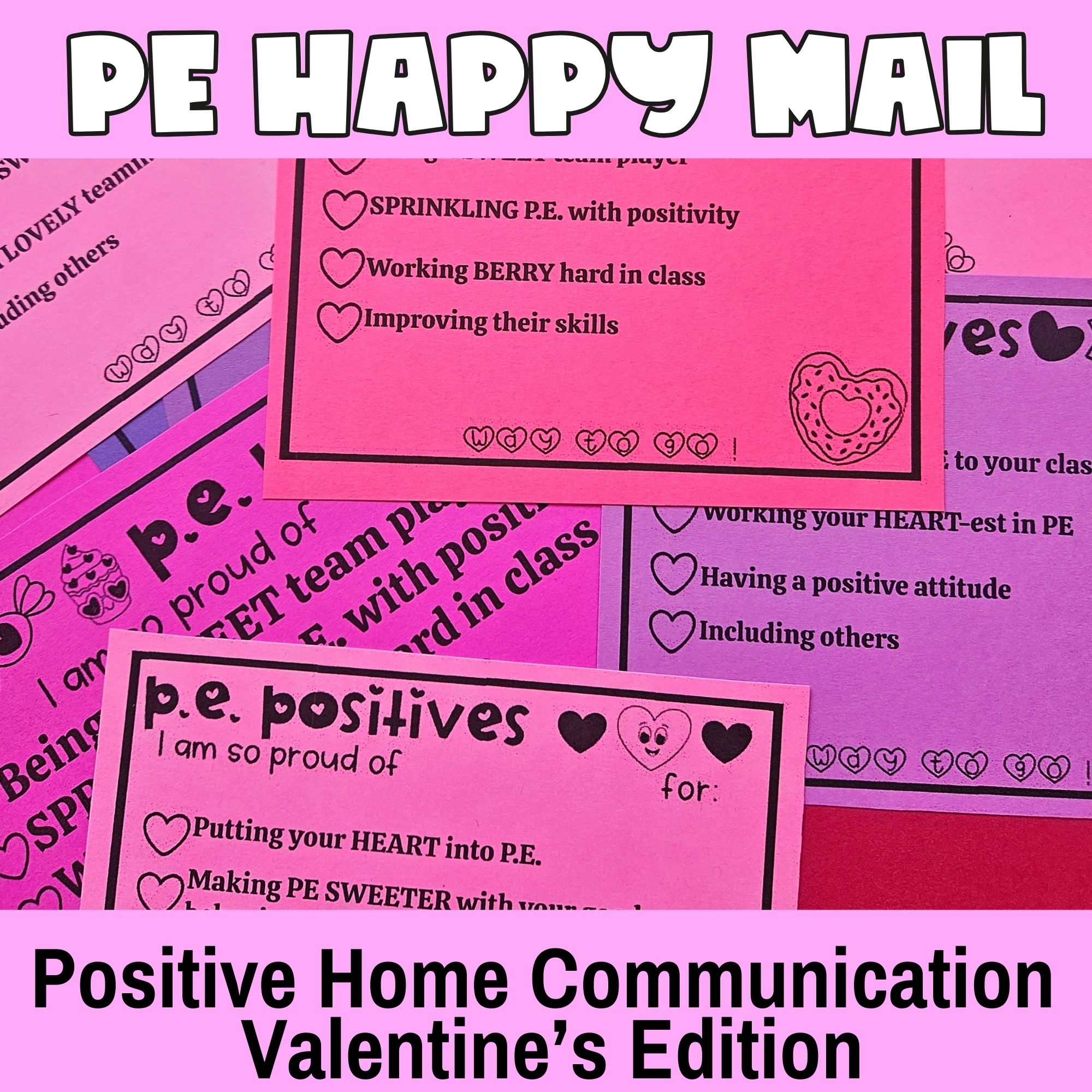 Valentine's PE Positive Notes Home | Happy Mail | Classroom Management
