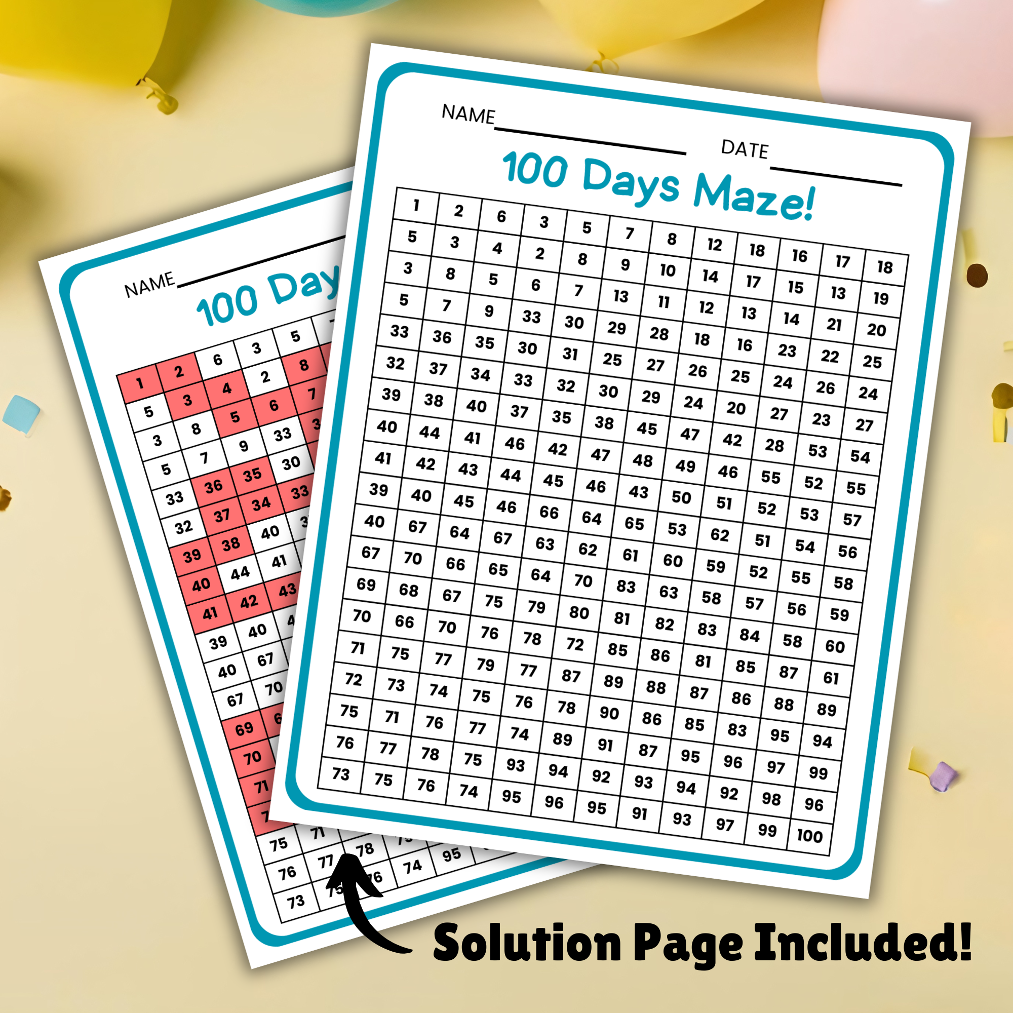 100 Days of School Activity Page | Printable Counting to 100