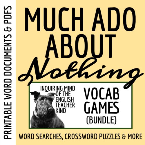 Shakespeare's Much Ado About Nothing Vocabulary Games for High School (Bundle)'s featured image
