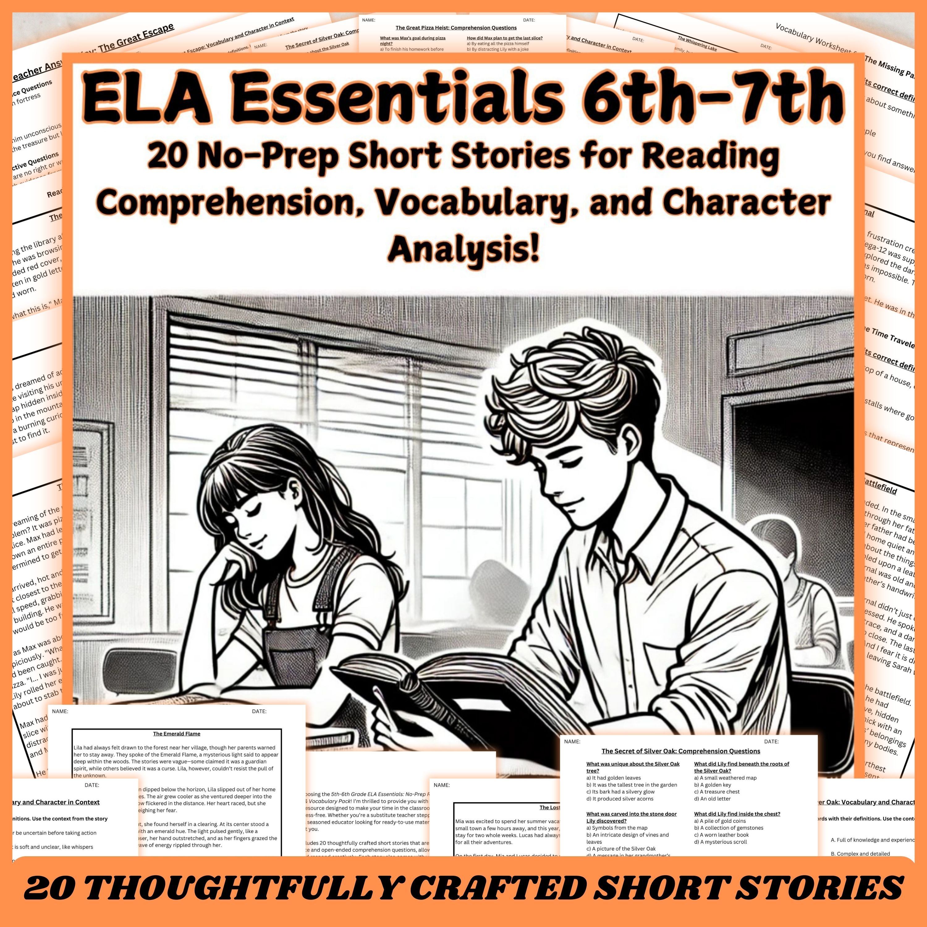 7th Grade ELA Mastery with No-Prep Lessons & Activities