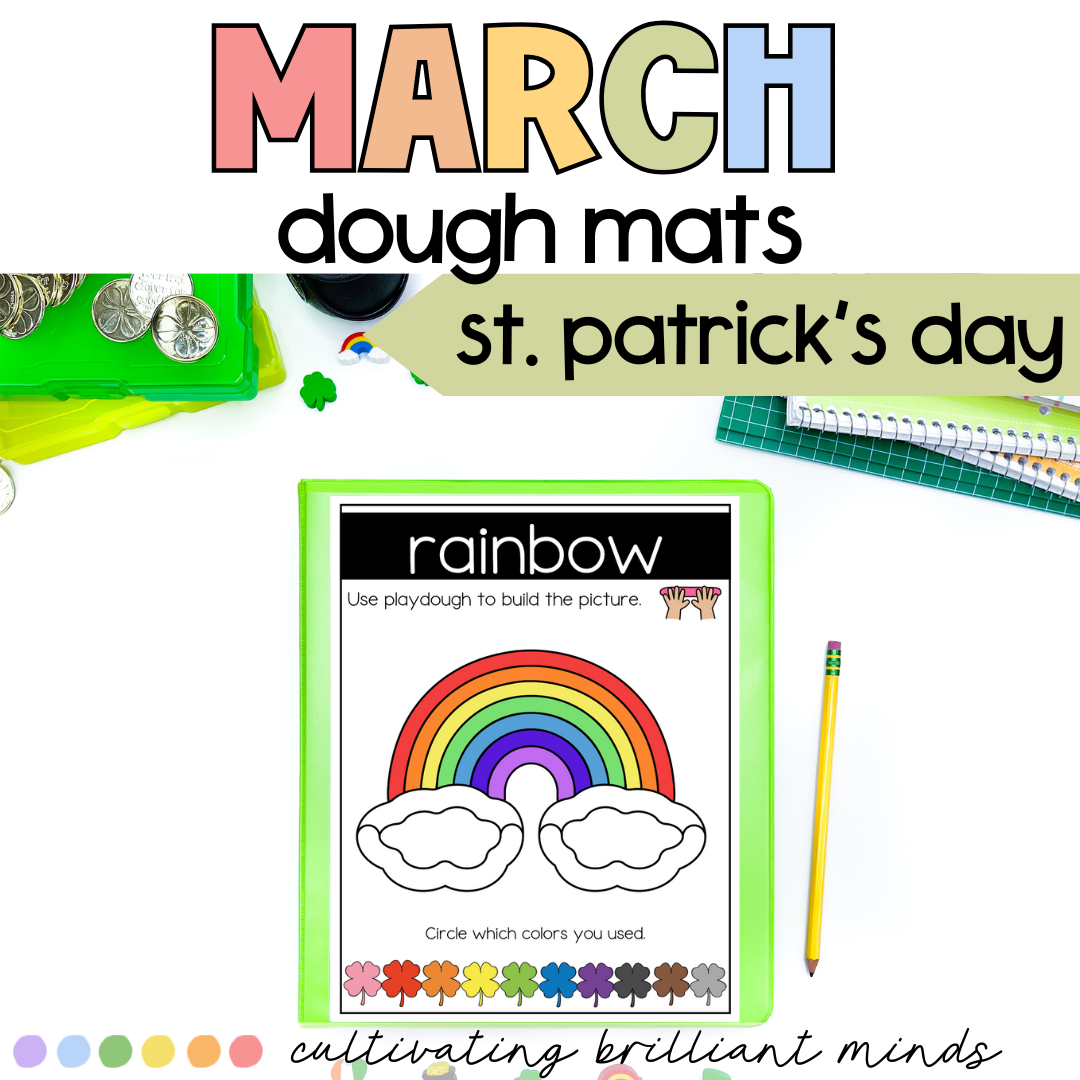 St. Patrick's Day Playdough Mats | Fine Motor Skills | March