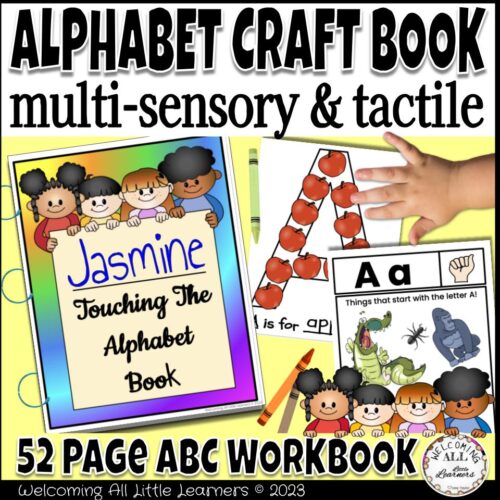 Multi-sensory Tactile Craft Alphabet ABC Book: Preschool and Kindergarten Early Phonics Activity & Letter Identification's featured image