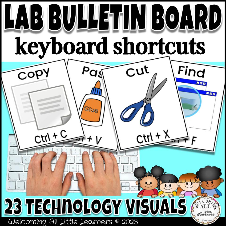 Technology Computer Lab Keyboard Shortcuts- Visual and Typing Unit ...