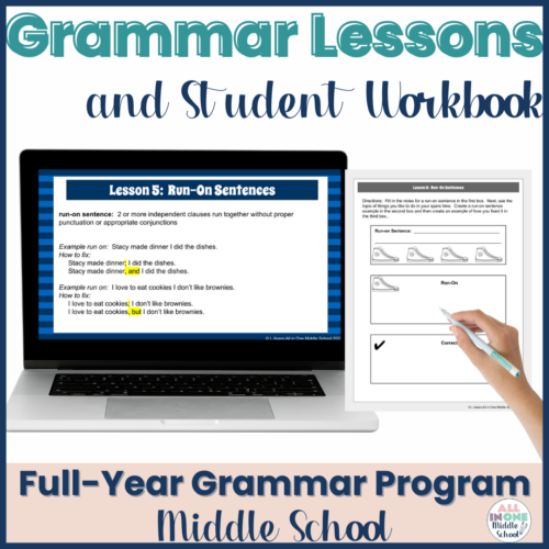 Grammar Lessons and Activities for Middle School - Full-Year Program's featured image