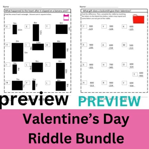 Valentine's Day- 2 Riddle Math Bundle's featured image