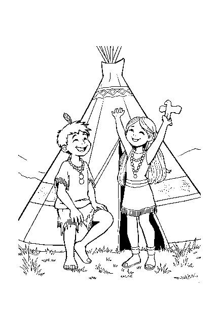 Native Americans Homes, Dwellings of Native Americans Kids Coloring Pages