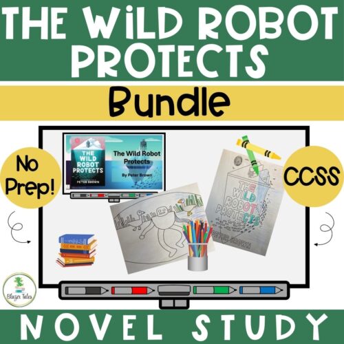 The Wild Robot Protects Novel Study PowerPoint & Coloring Sheet Bundle Trivia's featured image
