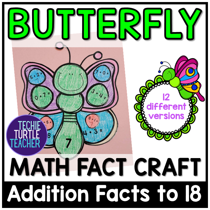 Spring Butterfly Math Craft Addition Facts Center Activity