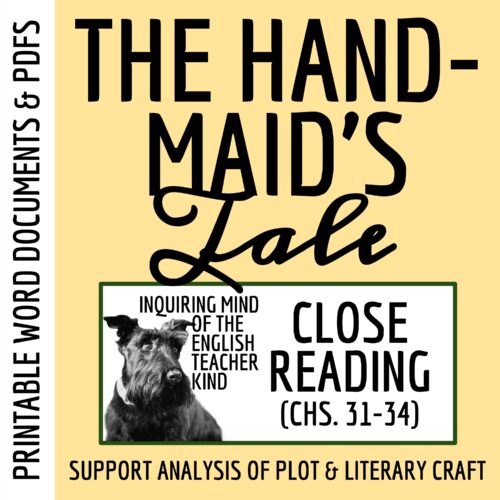 The Handmaid's Tale Chapters 31 through 34 Close Reading Analysis Worksheet's featured image