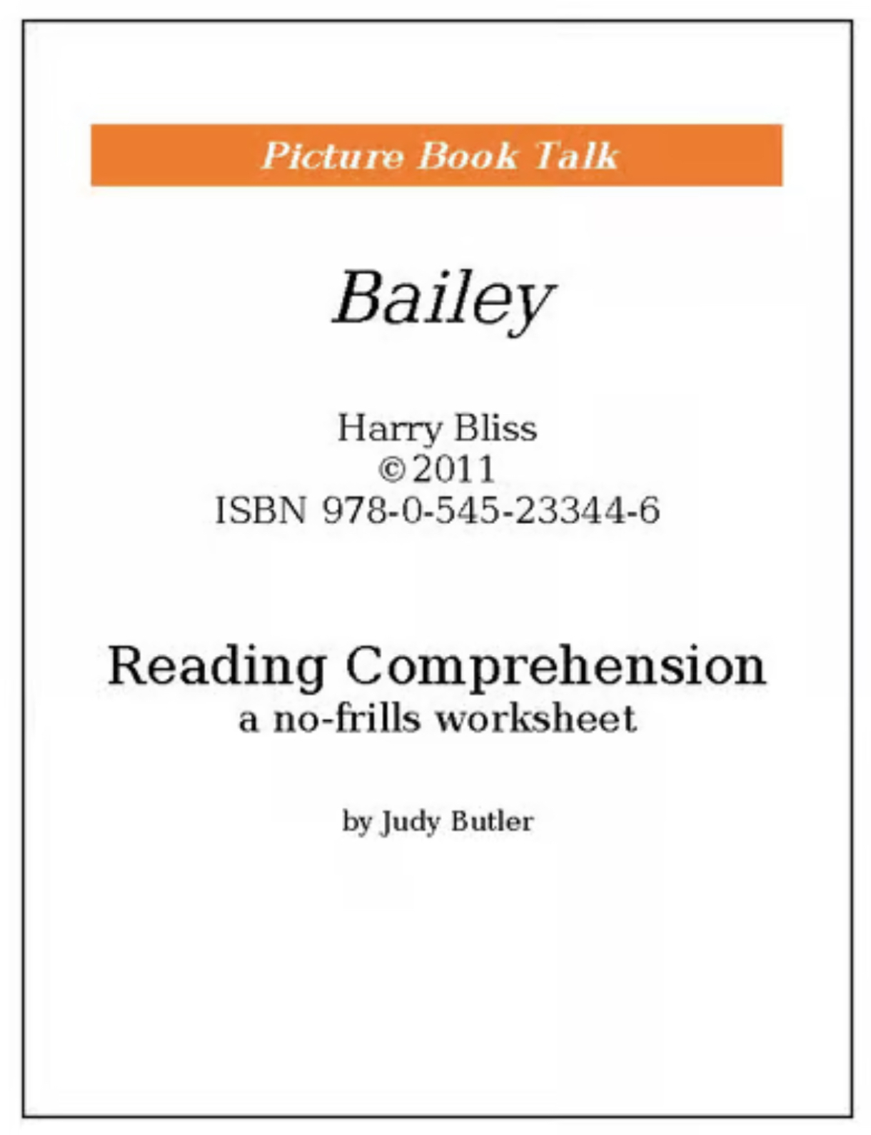 Bailey: Reading Comprehension