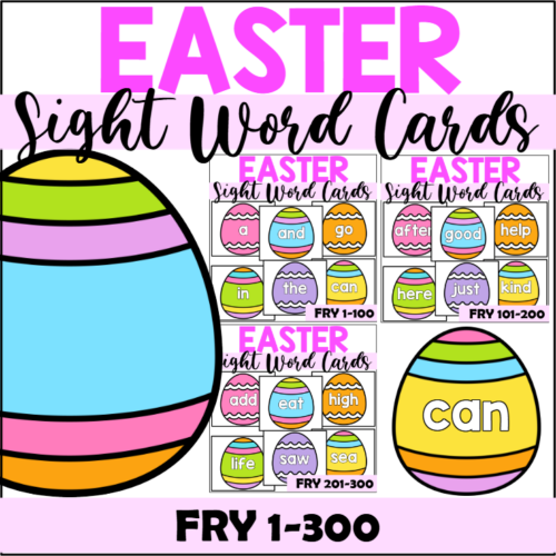 Easter Sight Word Cards for Fry 1-300's featured image