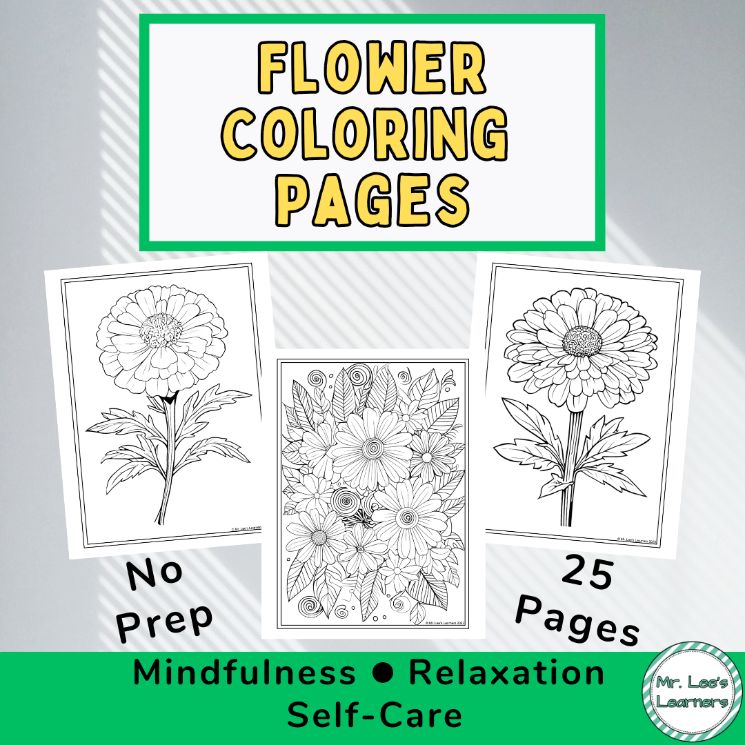 25 Printable Spring Flower Coloring Pages for Classrooms & Homeschool No Prep