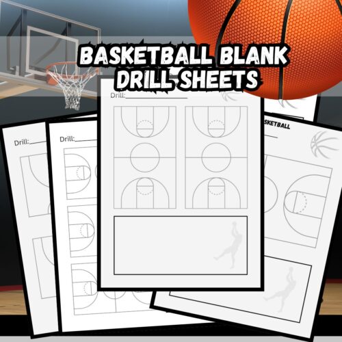 Basketball Blank Drill sheets for Basketball Coach or player 11x8.5 | 5 in total's featured image
