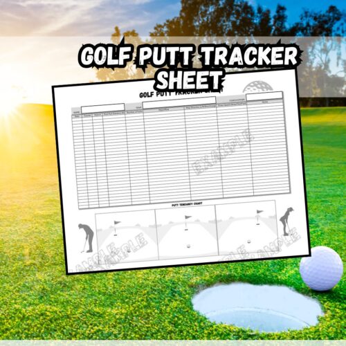 Golf Putt Tracker Sheet 11 x 8.5