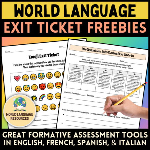 World Language Exit Ticket FREEBIES! - French, Spanish, Italian's featured image
