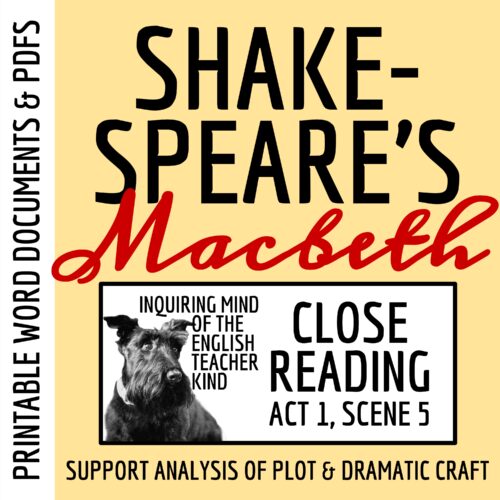 Macbeth Act 1 Scene 5 Close Reading Worksheet's featured image