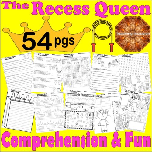 The Recess Queen Back to School Read Aloud Book Companion Reading Comprehension Worksheets's featured image