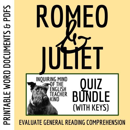 Romeo and Juliet Quiz and Answer Key Bundle for High School's featured image