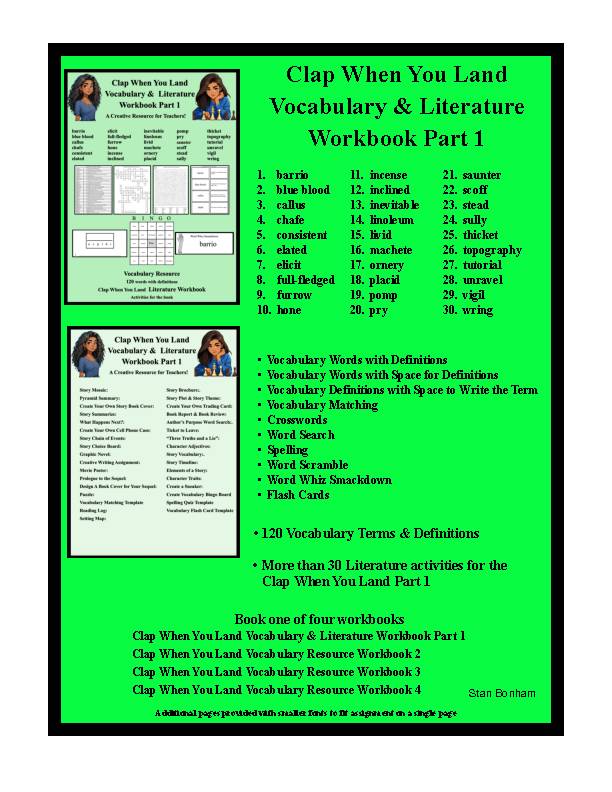 Clap When You Land Vocabulary & Literature Workbook Part 1's featured image