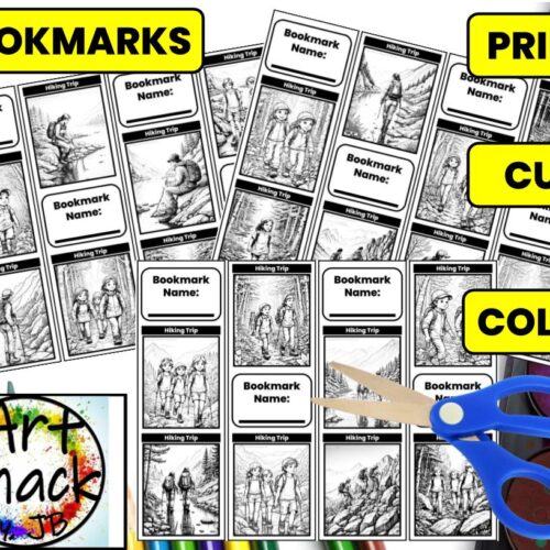 Hiking Trip Coloring Bookmarks - (12 cute bookmarks)'s featured image