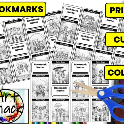 End of the Year Activities Rainy Days Coloring Bookmarks Summer Craft's featured image