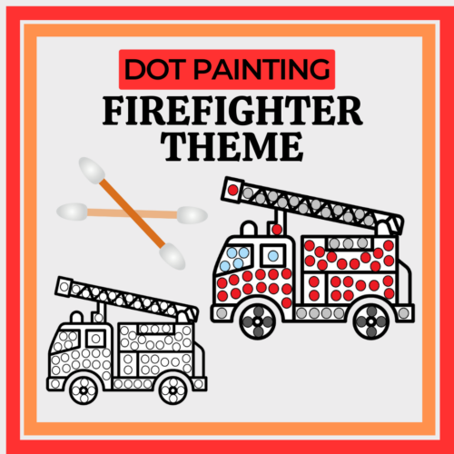 Firefighter Themed Dot Painting | Fine Motor Q-Tip Activity's featured image